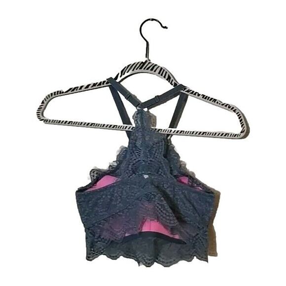 Victoria's Secret PINK Blue Floral Pullover Wire Free Push Up Bralette Sz Small - Picture 2 of 6